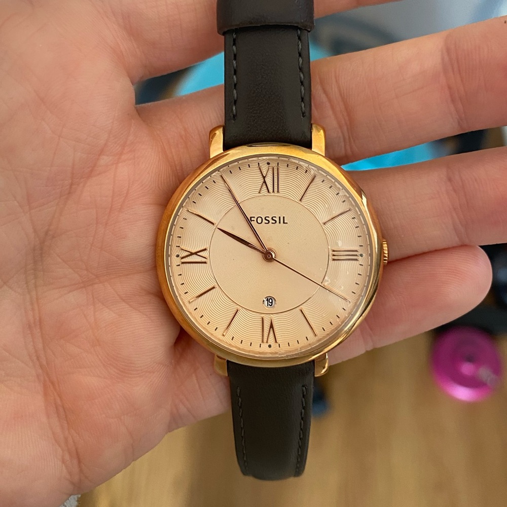 Fossil Women's Jacqueline Brown Leather Strap Watch 36mm